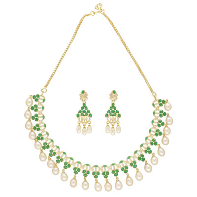 "Jeevika 1 Line Pearl Necklace - JPAPL-23-24 - Click here to View more details about this Product